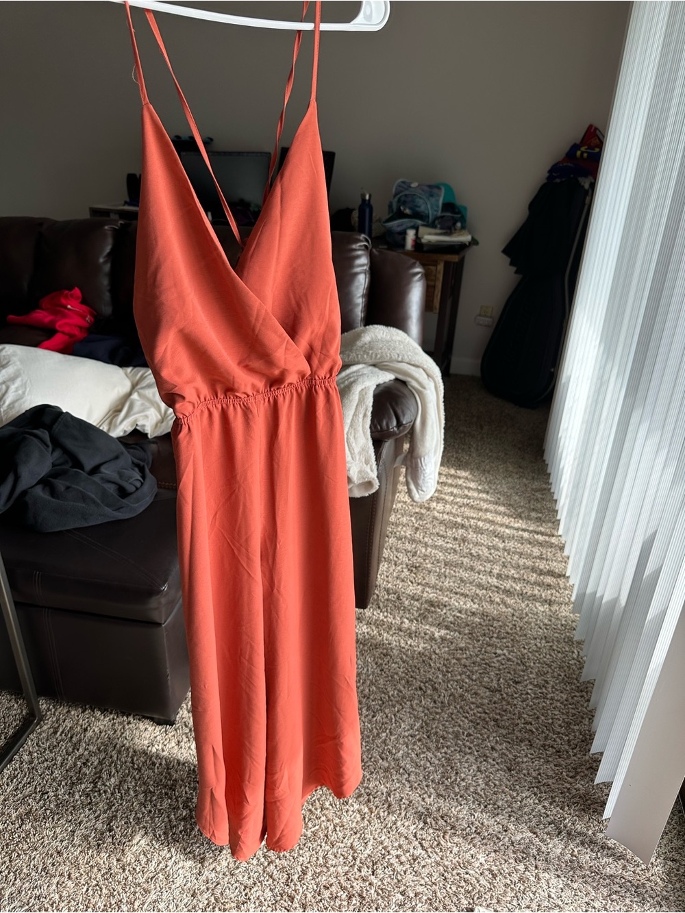 Cozy Casual Terracotta Sleeveless Jumpsuit